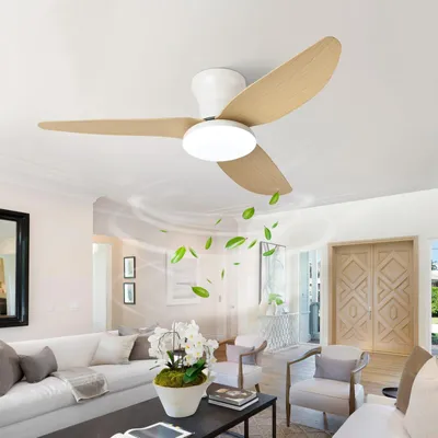 Imagen del producto de Ventilador de techo con luz - 100 cm, diseño imitación madera - 6 velocidades - LED, luz cálida
