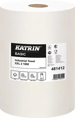Image de KATRIN 48144 KATRIN Putztuchrolle Basic XXL 3 1000 3-lagig weiß, 1000 Blätter