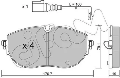 Produktbild von CIFAM Bremsbeläge Satz Vorne Bremsklötze für VW Multivan VI (SGF, SGM, SGN) 822-1322-0