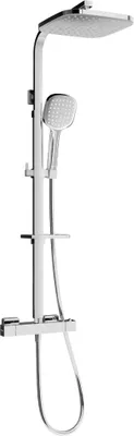 Image de Mexen CQ33 ensemble de douche mural avec pomme de douche et mitigeur thermostatique, chrome - 772503395-00