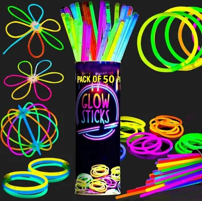 Produktbild von 50x Knicklichter | Armreifen | Leuchtstäbe | Glowsticks, Party Leuchte Deko