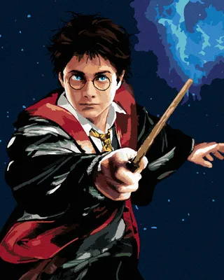 Produktbild von Zuty - Malen nach Zahlen - HARRY POTTER UND ZAUBERSTAB, 40x50 cm, ohne Keilrahmen