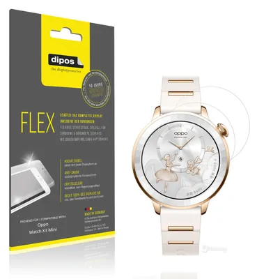 Produktbild von 2x Schutzfolie für Oppo Watch X3 Mini Folie, 100% Displayabdeckung, dipos Flex