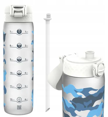 Produktbild von Ion8 Motivierende Sport-Trinkflasche mit Strohhalm 1L