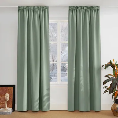 Zdjęcie produktu dla Zasłony do salonu, termoizolacyjne, zaciemniające, kremowe, 2 sztuki, wymiar 228 x 228 cm