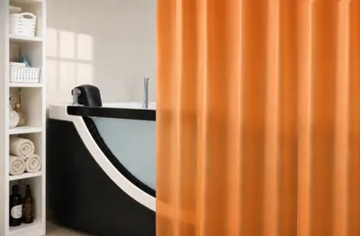 Produktbild von Spirella TRUE Frosty Orange Soft Touch Duschvorhang Matt 180x200 cm