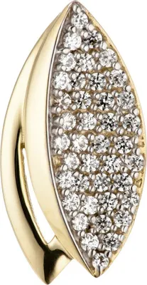 Produktbild von Anhänger spitzoval mit Zirkonia weiß 333 Gold Gelbgold Halsschmuck für Damen