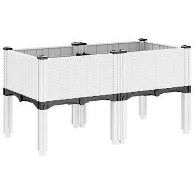 Immagine prodotto di vidaXL Fioriera con gambe bianca 80x40x42 cm PP