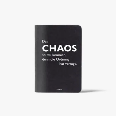 Obrázok produktu pre Brožúrka A6, "Chaos je vítaný, pretože poriadok zlyhal." (Karl Kraus)