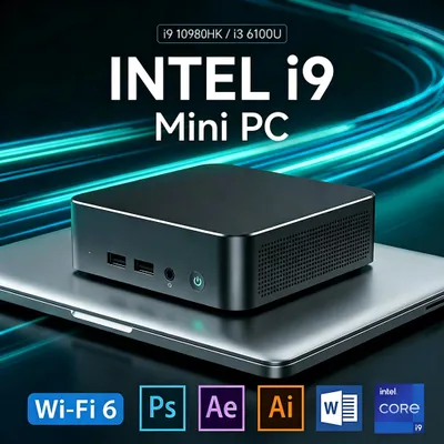 Image de Mini PC - 16 Go de RAM - 256 Go de SSD - Processeur Intel i3-6100U - Windows 11 Pro - Wi-Fi 6 - Ordinateur de bureau compact