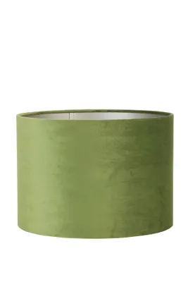 Produktbild von Light & Living - Lampenschirm Zylinder Velours - Olive Green - Ø30x21cm - Stoffschirm für E27