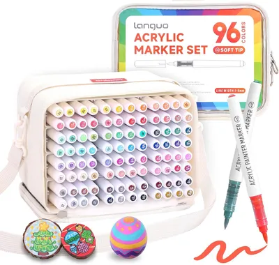 Produktbild von LANGUO Acrylmarker, 96 Farben für Stein, Glas und Keramik – Geschenk