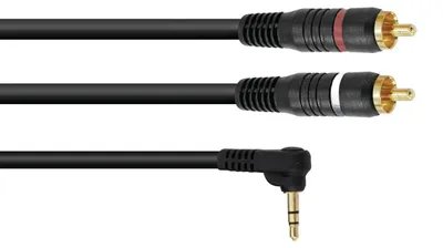 Produktbild von OMNITRONIC Adapterkabel 3,5 Klinke 90°/2xCinch 0,5m