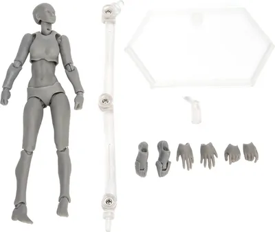 Obrázok produktu pre PVC Artists Action Figure Model Human Drawing Model Woman Mannequin Decoration(Gray )