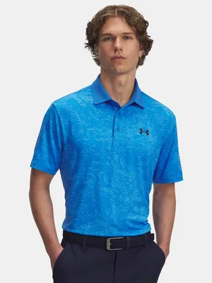 Imagen del producto de Camisa polo Under Armour UA Playoff 3.0 para hombre, con estampado, color azul, talla M