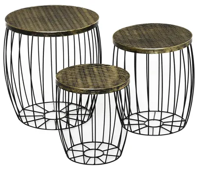 Immagine prodotto di Set 3 Portapiante da Giardino in Metallo Nero e Bronzo