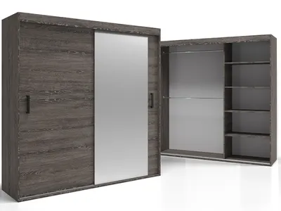 Zdjęcie produktu dla Szafa z lustrem 140 cm półki drążki Denver VSZ34