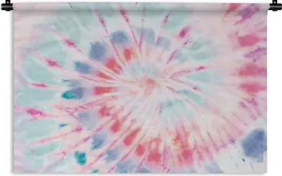 Produktbild von MuchoWow® Wandteppich Wandbehang Krawattenfärbung - Muster - Blau 60x40 cm Tapisserie Dekoration Wandtuch - Wanddekorationen