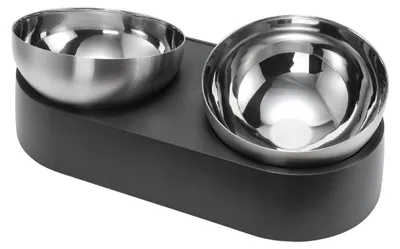 Produktbild von 2er-Set Hochwertige Edelstahl-Katzenfutterteller, 0/15 Grad Neigbar, Rutschfest Und Spülmaschinenfest