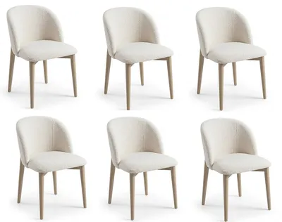 Obrázok produktu pre 6 jedálenských stoličiek, minimalistický dizajn, farba: krémová, elegantné, moderné