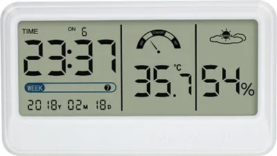 Image de Horloge de température et d'humidité de confort Hygromètre numérique Thermomètre d'intérieur Moniteur d'humidité Calendrier Smart Home avec écran LCD