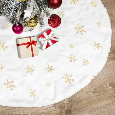 Weihnachtsbaumrock, 90 cm Durchmesser, gold, rund