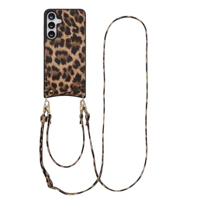 Immagine prodotto di Selencia Nova Custodia per cellulare con cordino e porta carte Samsung Galaxy S25 FE - Leopardo