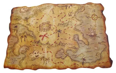 Produktbild von Piratenschatzkarte - Kunststoff - 29 x 45 cm - Mehrfarbig