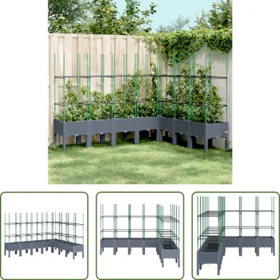 Produktbild von The Living Store Pflanzkübel mit Rankgitter Grau 200x160x142,5 cm PP