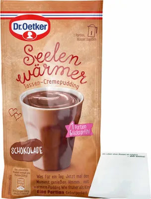 Produktbild von Dr. Oetker Seelenwärmer Pudding Schokolade (59g Beutel) + usy Block