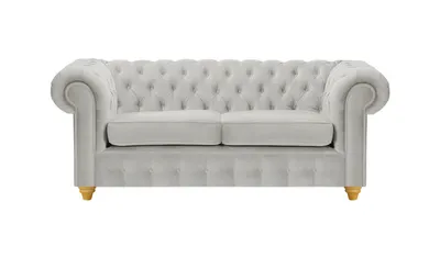 Produktbild von SLF24 - Zweisitzer-Sofa Chesterfield Max - hellgrau - Velluto 15