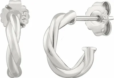Zdjęcie produktu dla kolczyki kółka cai 925 srebro skręcone małe