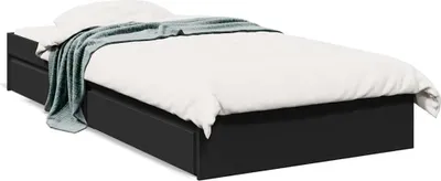 Produktbild von vidaXL Bettgestell mit Schubladen Schwarz 75x190 cm Holzwerkstoff