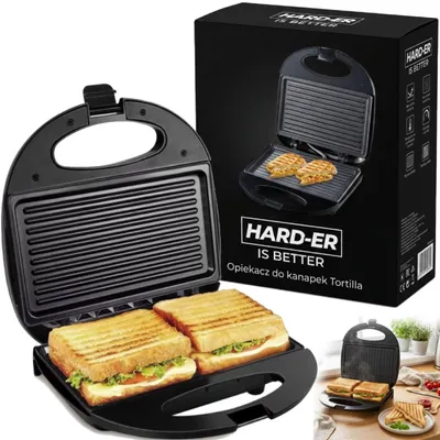 Productafbeelding van Elektrische grill/broodrooster, 1000 W, snelle opwarming, antiaanbakplaten, eenvoudige reiniging