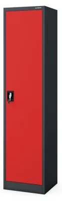 Produktbild von Büroschrank Aktenschrank Metallschrank Lagerschrank 4 Fachböden Flügeltür Pulverbeschichtung Stahlblech 185 cm x 45 cm x 40 cm Farbe anthrazit-rot