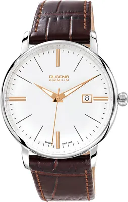 Produktbild von DUGENA Herrenuhr 7000167 Festa, Quarz, Bicolor, Edelstahl, Saphirglas, Leder