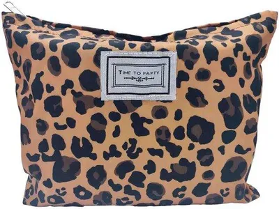 Produktbild von Kosmetik Tasche Braun Leopard Muster Reise Toilettentasche Damen