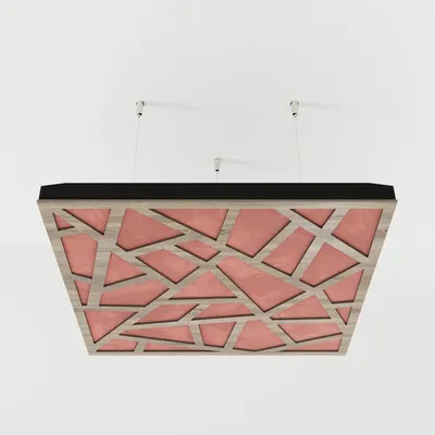 Produktbild von 4er-Set Akustik-Deckenpaneele SKYROSS Samt 50x50x5 cm, Sonoma/Rosa