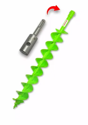 Zdjęcie produktu dla Świder do gleby 80 mm H podwójna spirala + adapter SDS Plus - zestaw do sadzenia roślin i montażu słupków