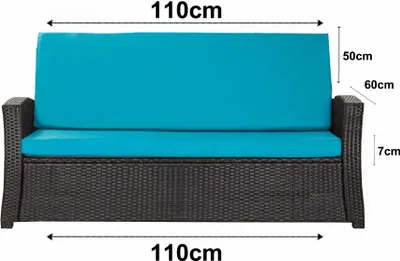 Immagine prodotto di Cuscini per panchina da giardino 110x60x50cm Seduta con schienale, cuscino per mobili da giardino cuscino per altalena da giardino Cuscino da esterno blu-Slim
