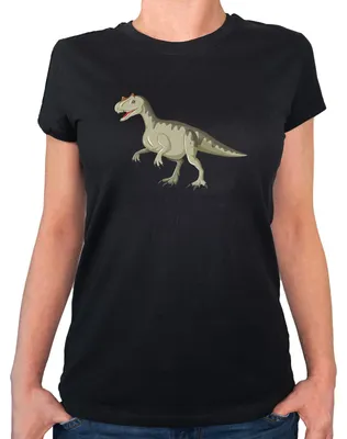 Produktbild von Huuraa Damen T-Shirt Allosaurus Dinosaurier XXL Black Bio Baumwolle Fairtrade Damenshirt Geschenkidee