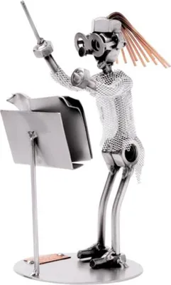 Zdjęcie produktu dla Drewniana figurka dyrygenta – ręcznie wykonana metalowa figurka muzyczna