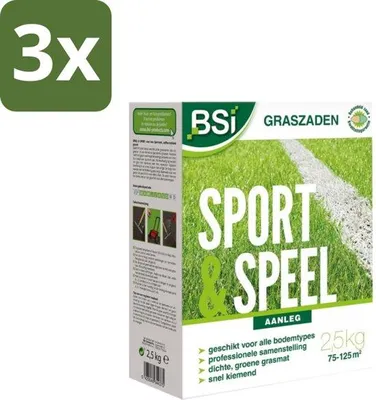 Image de Graines de gazon Sport & Jeux - 2,5 kg, lot de 3