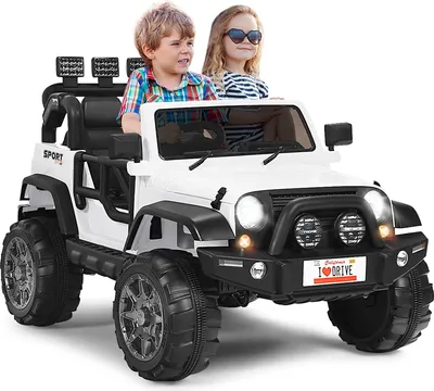 Produktbild von GOPLUS 2-Sitz Kinder Elektroauto, 12V Batteriebetriebener Elektro-LKW mit Fernbedienung, LED-Lichte, Musik, Stoßdämpfungfederaufhängung, Geschwindigkeit Verstellbar