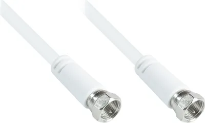 Produktbild von SAT Antennenkabel, F-Stecker beidseitig (vernickelt), 2x geschirmt (class A, >85 dB / 75 Ohm), CCS, weiß, 10m, Good Connections®