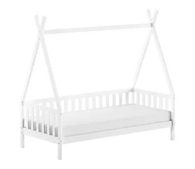 Produktbild von VIPACK - TIPI Bett 90x200 cm und seitlicher Umrandung, Kiefer massiv weiß
