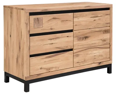 Immagine prodotto di MASSIVMOEBEL24 | credenza in legno di Quercia Selvatica 120x45x85 bianco oliato VILLANDERS #210