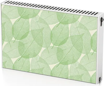 Produktbild von Grüne Blätter – Magnetische Heizkörperabdeckung – 90x60 cm – Magnet Heizkörperabdeckung – 3D Würfel – Heizkörperverkleidung – Magnetische Wandverkleidung – Wetterfest