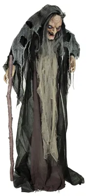 Halloween Figur Hexe NAHEMA, 160cm - animiert mit Bewegung, Licht und Sound