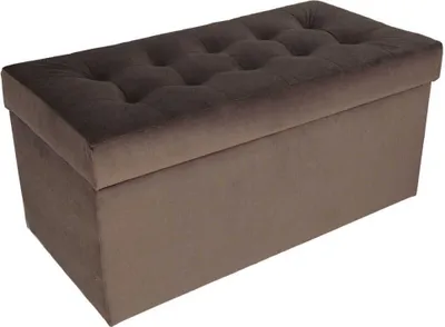 Obrázek produktu pro mg designová čalouněná stolička, 45x90 cm, barva hnědá - měkký sedák, skládací s úložným prostorem (105 l) vydrží zatížení až 100 kg